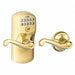 Electronic Lock Lever Handle Brass