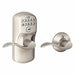 Electronic Lock Lever Satin Nickel