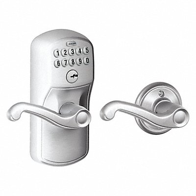 Electronic Lock Lever Satin Chrome