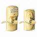 Electronic Lock Lever Bright Brass