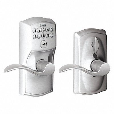 Electronic Lock Lever Satin Chrome