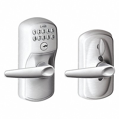 Electronic Lock Lever Satin Chrome