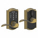 Electronic Lock Lever Antique Brass