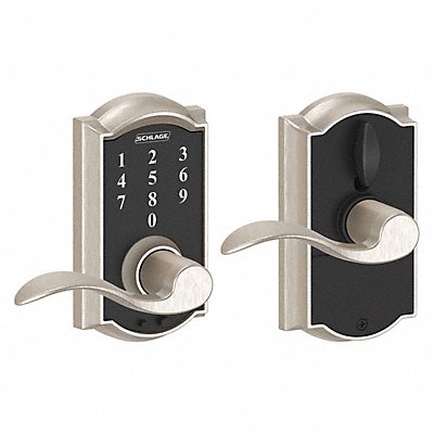 Electronic Lock Lever Satin Nickel