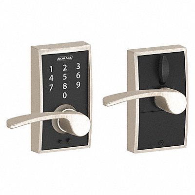 Electronic Lock Lever Satin Nickel