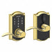 Electronic Lock Lever Bright Brass