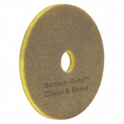 Scrubbing Pad 23 in Dia Brown/Yellow PK5