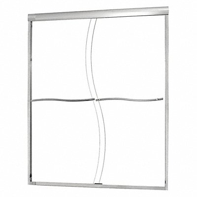 Shower Door Silver S-Cut Slid 72 in