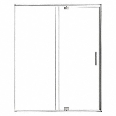 Shower Door Silver Pivot 74 in