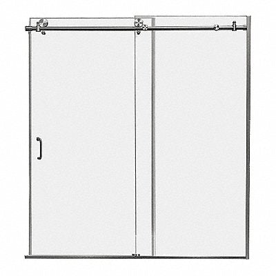 Tub Door Silver Sngl Slid Door 62 in