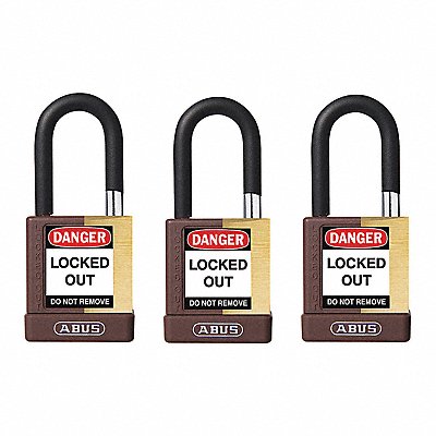 Keyed Padlock 3/4 W x1-1/2 H Shackle PK3