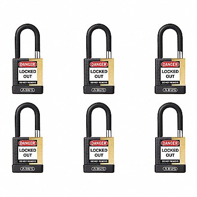 Keyed Padlock 3/4 W x1-1/2 H Shackle PK6