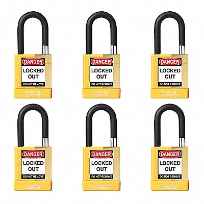 Keyed Padlock 3/4 W x1-1/2 H Shackle PK6