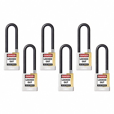 Keyed Padlock 3/4 W x 3 H Shackle PK6