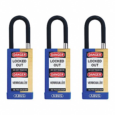 Keyed Padlock 3/4 W x1-1/2 H Shackle PK3