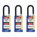 Keyed Padlock 3/4 W x1-1/2 H Shackle PK3