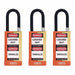 Keyed Padlock 3/4 W x1-1/2 H Shackle PK3