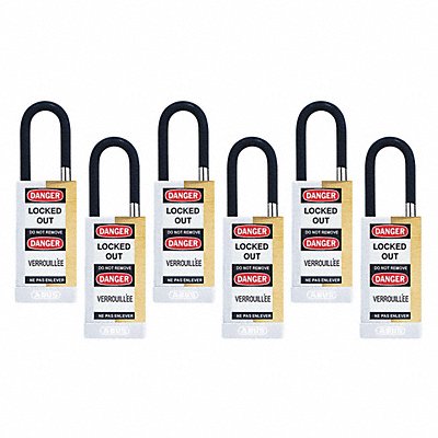 Keyed Padlock 3/4 W x1-1/2 H Shackle PK6