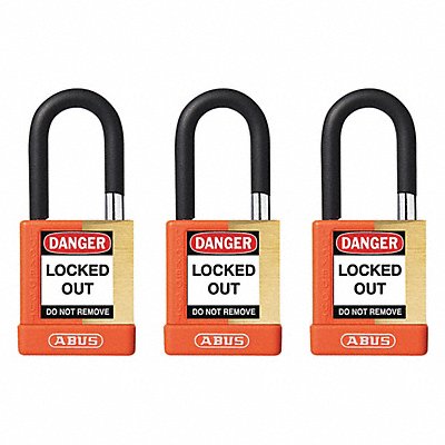 Keyed Padlock 3/4 W x1-1/2 H Shackle PK3