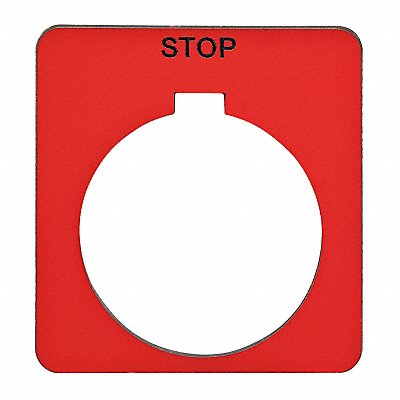 Legend Plate Square Stop Red