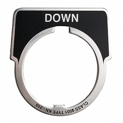 Legend Plate Half Round Down Silvr/Black