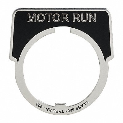 Legend Plate Half Round Motor Run Black