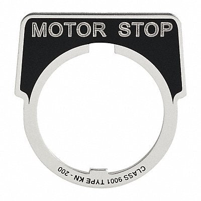 Legend Plate Half Round Motor Stop Black