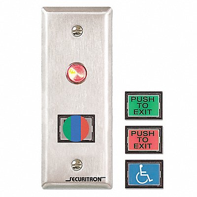 Push to Exit Button DPST Narrow Stile 3A