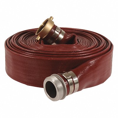 Water Discharge Hose 4 ID x 25 ft Red