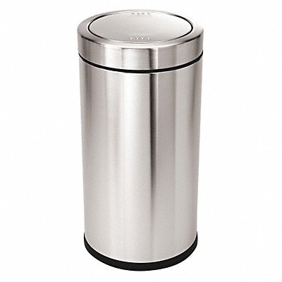 Trash Can Round 14-1/2 gal Silver