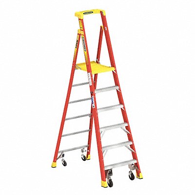 Podium Stepladder 6 ft Fiberglass 300 lb