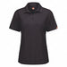 J2890 Short Sleeve Polo Womens S Black Button