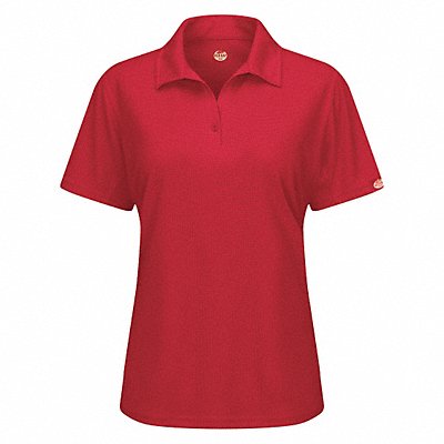 J2890 Short Sleeve Polo Womens S Red Polyester