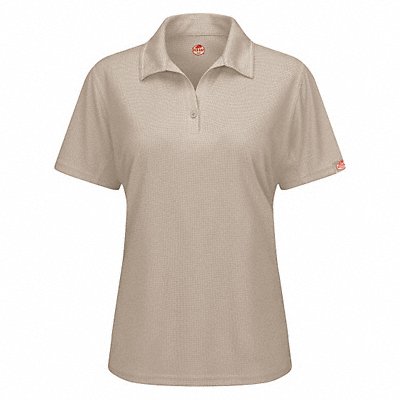 J2890 Short Sleeve Polo Womens XS Tan Button