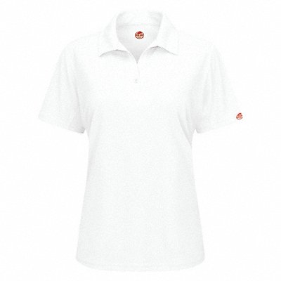 J2890 Short Sleeve Polo Wmn 2XL White Button