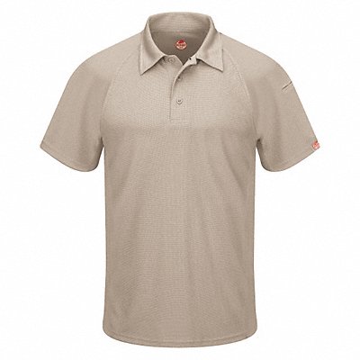 Short Sleeve Polo 6XL Tan Button 5 oz.