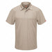 Short Sleeve Polo S Tan Button Polyester