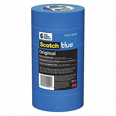 Masking Tape 1 7/16 W 60 yd L Blue PK6