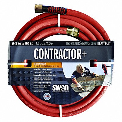 Water Hose Cold Water Red PVC 50 ft.