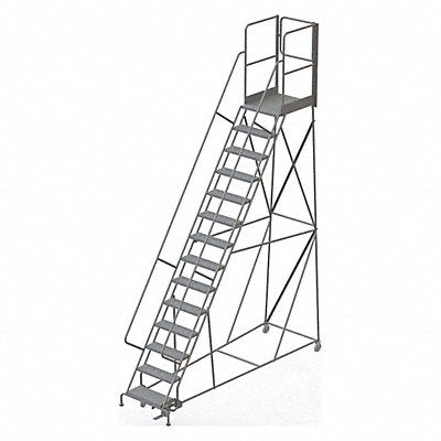 Rolling Ladder 14 Steps Load Cap. 450lb.