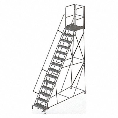 Rolling Ladder Steel 14 Steps 450lb.