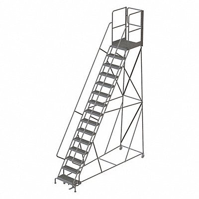 Rolling Ladder 15 Steps Load Cap. 450lb.