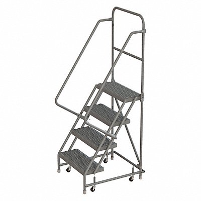 Rolling Ladder 4 Step Steel Serrated