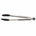 Coated Scalloped Tongs 9 in L Black