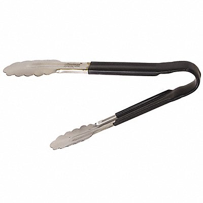 Uncoated Scalloped Tongs 10 L SS Black