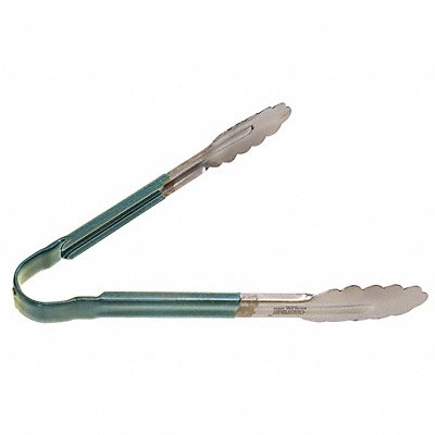 Uncoated Scalloped Tongs 10 L SS Green