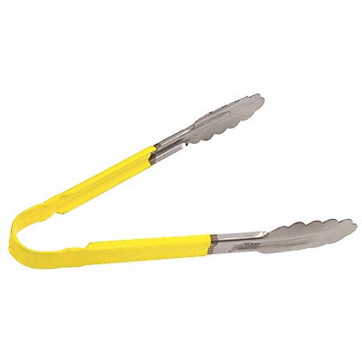 Uncoated Scalloped Tongs 10 L SS Yellow