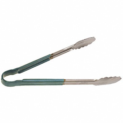 Uncoated Scalloped Tongs 12 L SS Green