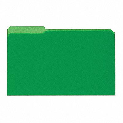 Tab Interior File Folder 1/3 Green PK100