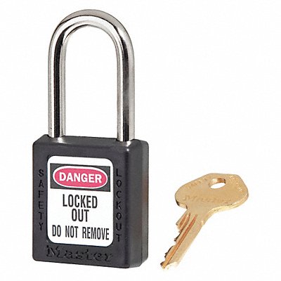 K7449 Lockout Padlock KD Black 1-3/4 H PK6